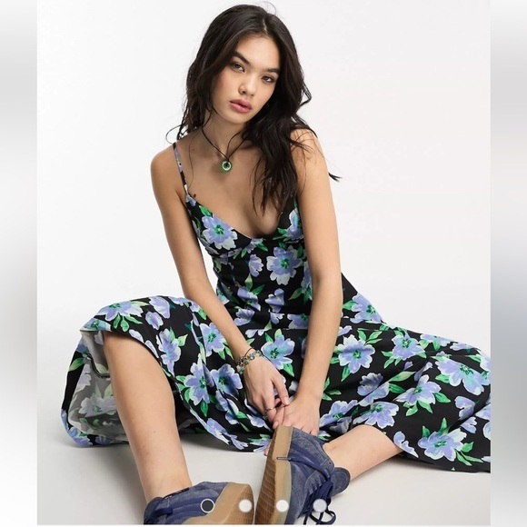 NEW! Free People Finer Things Floral Maxi 🦋 Sz Medium - Picture 4 of 14